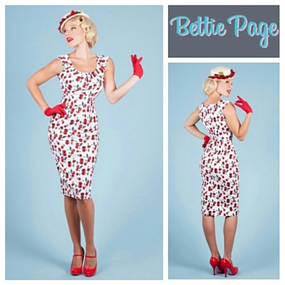 Tatyana Bettie Page Wild Cherry Berry Wiggle Dress